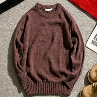 brand new sweater men autumn winter warm mens knitted sweaters solid color casual o neck pull homme cotton pullover men