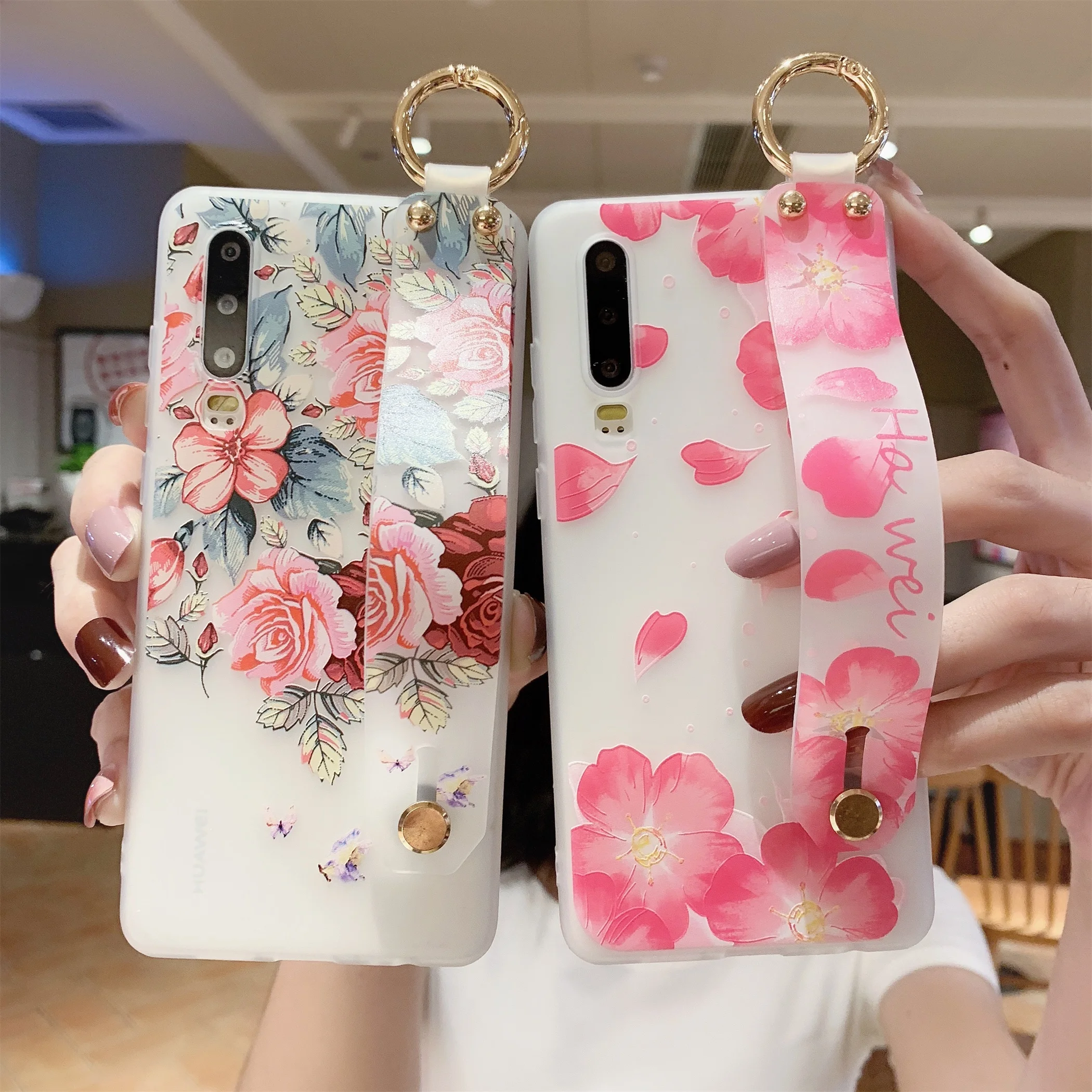 

Silicone Retro Flowers Frosted Phone Covor for Huawei P20 P30 P40 Mate10 Mate20 Mate 30 Lite Pro for Huawei Nova 6 Stand Case
