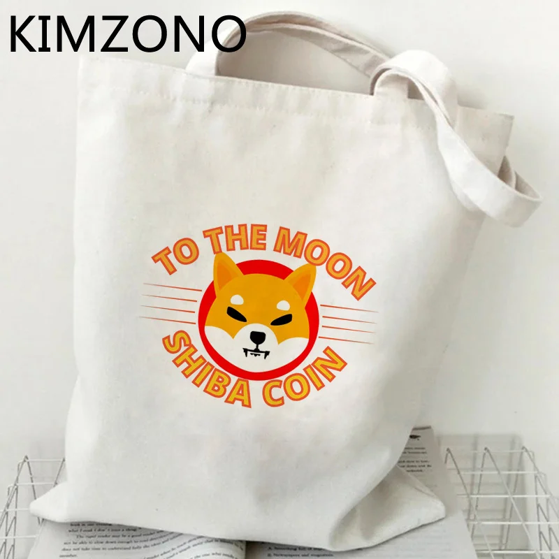 

Shiba Inu Shib shopping bag handbag reusable shopper grocery bolsas de tela bag bolsa compra string sacola sac cabas custom