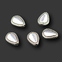 20pcs silver color raindrop shape small hole beads diy charms necklace bracelet jewelry carfts making 1310mm b700