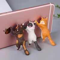 cute cat desktop stand for mobile phones pvc smartphone bracket for iphone samsung huawei xiaomi phone holder accessories