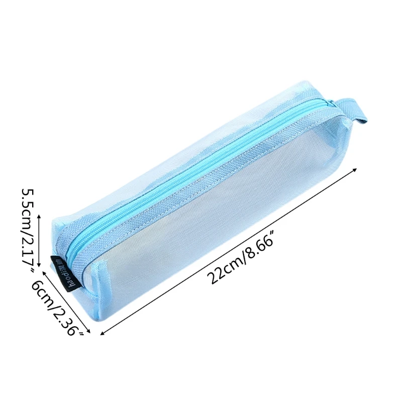 

H8WA Premium Large Clear Pencil Case Mesh Pencil Pocket Large Stationery Storage Bag Coin Storage Mesh Pocket for Home Office
