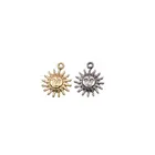 5 шт. 12 мм, оптовая продажа, круглые прелестные подвески в виде солнца из нержавеющей стали, ожерелье, серьги, браслеты, бесцветные