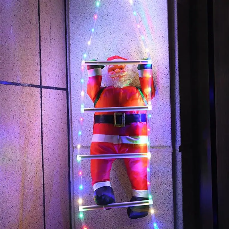 

Водонепроницаемая светящаяся лестница, 2 м, 40 светодиодов, подвесные украшения для рождественской елки, подъемная лестница для Санты с дист...