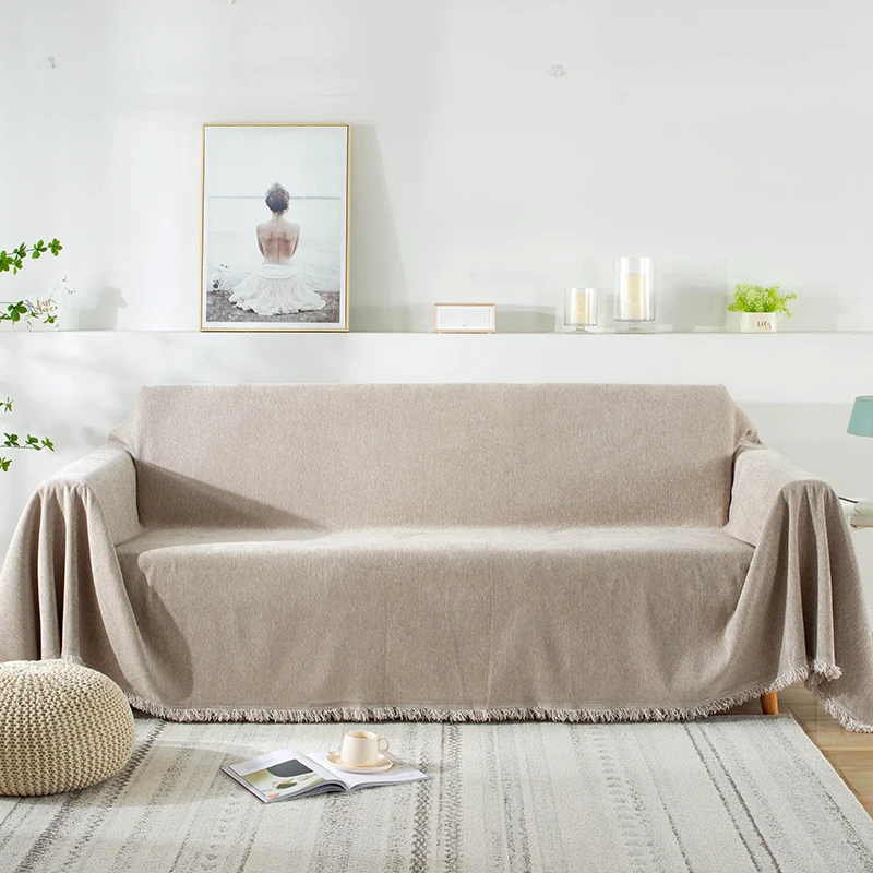 

Solid color chenille Sofa Cover Cloth Four seasons universal Non-Slip sofa towel all-inclusive anti-cat scratch couch slipcovers