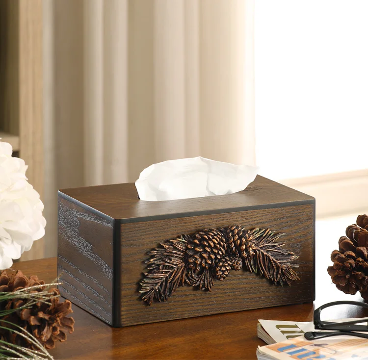 

Cover Wood Luxury European Tissue Box Organizer Retro Box Cute Tissue Toilet Paper Holder Creative Boite Mouchoir Storage Desk