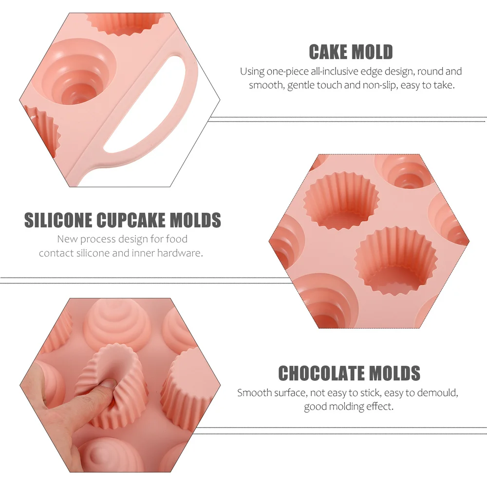 

12 Cavity Baking Molds Silicone Cupcake Moulds Molds for Making Cake Pops