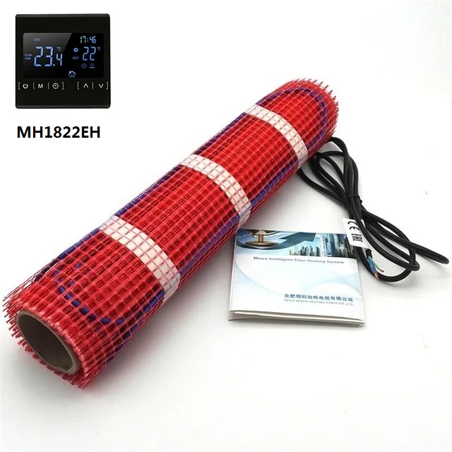 MINCO HEAT 5~ 15m2 Двойной Проводник напольный нагревательный коврик наборы под плитку теплый пол - Цвет: with MH1822EH