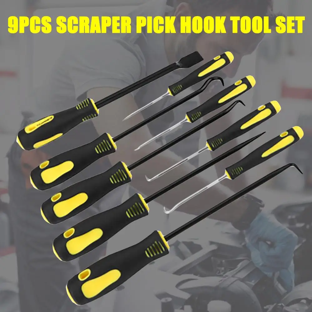 

Profession 9Pcs Precision Scraper Pick Hook Kit Gasket Scraping Hose Removal Tool Fitting Set Wholesale Quick delivery CSV