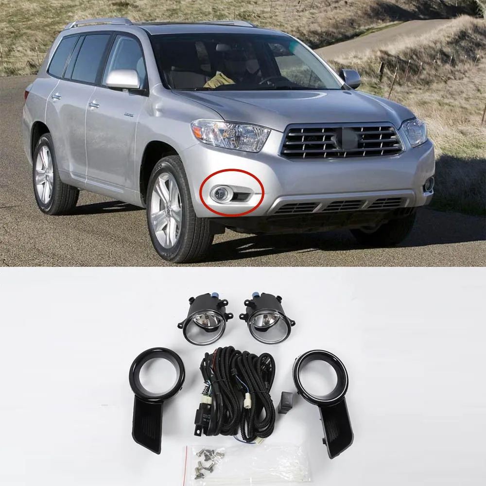 

Светодиодный ная передняя противотуманная фара для автомобиля, галогенная противотуманная фара для Toyota высокий посадочный 2008 2009 2010, автомобильная светодиодная фара с крышкой и проводом