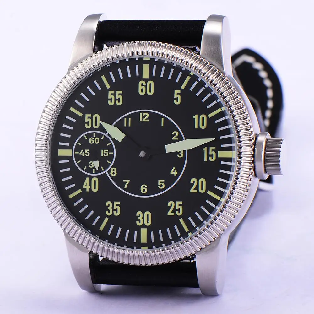 Corgeut Luxury brand46mm stainless steel case sapphire glass night glow dial hands men's mechanical watch 3600/6497hand winding |