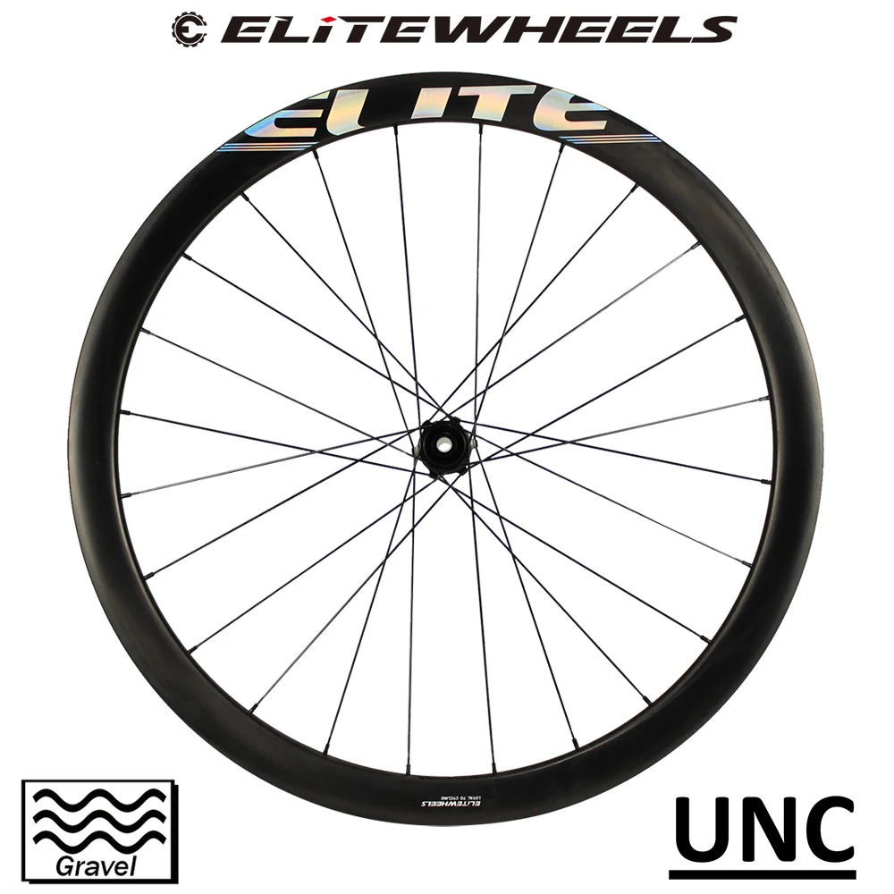 Bestellen ELITEWHEELS 700C Straße Disc Fahrrad Laufradsatz Kies Carbon Räder 40mm Rim Tiefe Tubeless Kompatibel Ratsche System 36T Hub 24H UNC