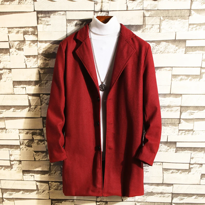 

Thoshine Brand Autumn Winter 30% Wool Men Thick Coats Stand Collar Male Fashion Wool Blend Jackets Outerwear Smart Casual Trench