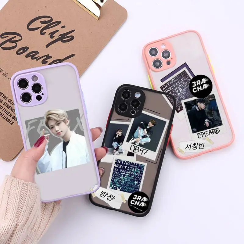 

Stray Kids Kpop Design air ticket Phone Case For iPhone 13 12 11 Mini Pro XR XS Max 7 8 Plus X Matte transparent Back Cover