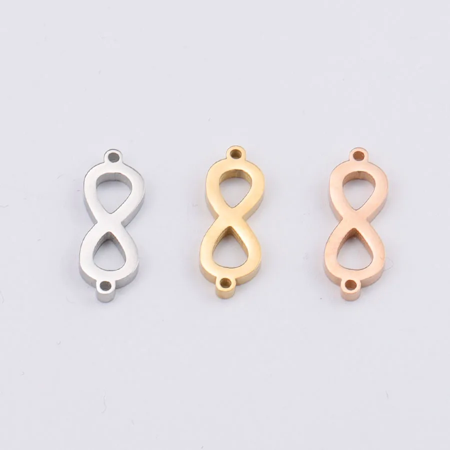 

10PC DIY 8 Double Hanging Pendants The Mirror Steel Letters Necklace 7x21mm Necklace Connector Fashion Wholesale Accessories