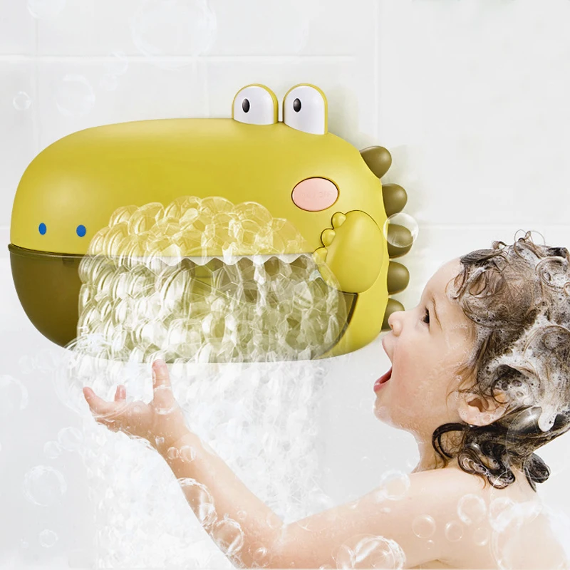 

Summer Baby Bath Toys Cartoon Cute Dinosaur Bubble Machine Bathing Toys for Children Kids Bathroom Water Game Shower Toys Gift