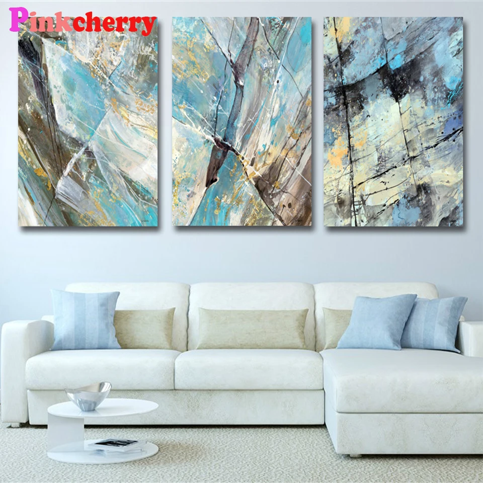 

Nordic современный геометрический абстрактным рисунком комплект из 3 предметов Алмазная вышивка полная круглая квадратная алмазная живопись ...