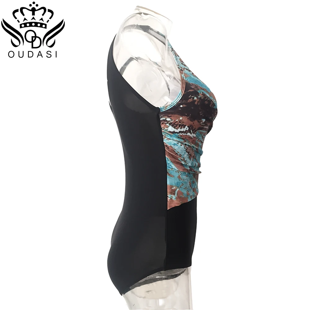 Женский купальник 2018 Цельный сексуальное боди с рюшами пуш ап плюс размер S 5XL