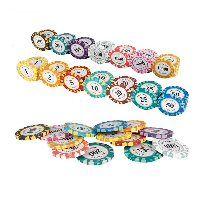 

25PCS/Lot 14g Double Color Crown Film Clay Texas Hold'em Chip Poker Set Playing Card Chips Mahjong Baccarat Coin Custom Chips