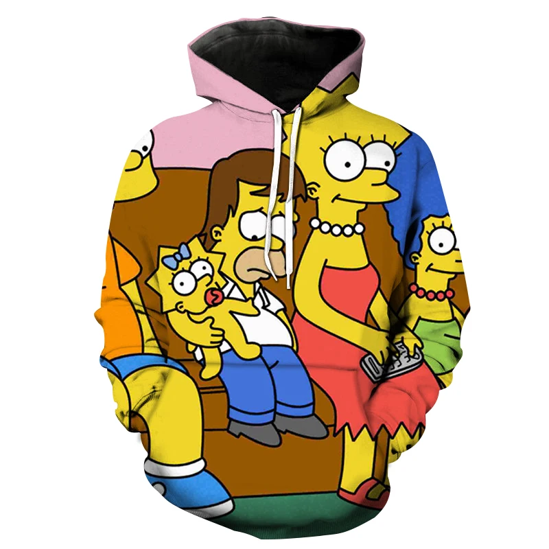 Толстовка с 3D-принтом Гомера для мужчин и женщин Повседневная капюшоном в стиле
