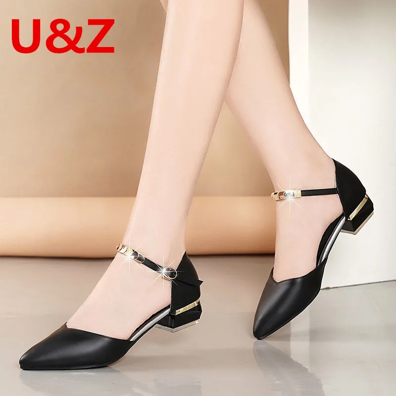 

Cute one strap sequin kitten block heels pumps teenagers,Comfy 25mm Square shoes Black/Apricot leather shoes Students