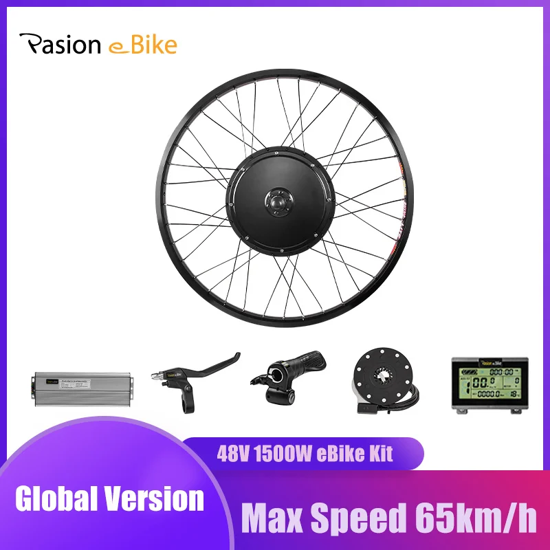 

Pasion eBike набор для преобразования электрического велосипеда 1500 Вт V-Brake E Bike комплект заднего колеса 26 дюймов комплект электрического велосип...