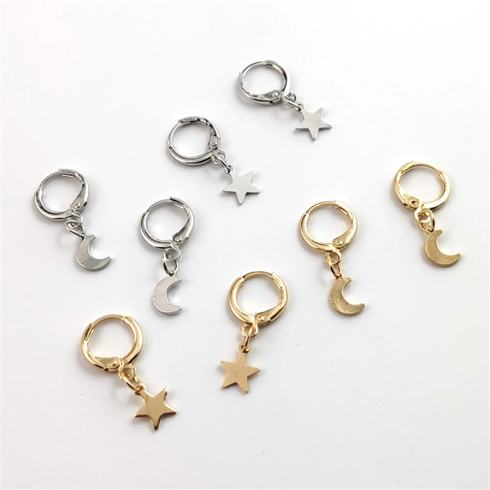 Новинка 2020 Модные металлические серьги в форме звезды и Луны женские