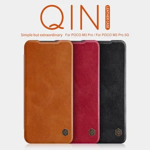 for xiaomi poco m3 pro case for poco m3 pro 5g nillkin qin pu leather flip cover for redmi note 10 5g card pocket wallet bags free global shipping