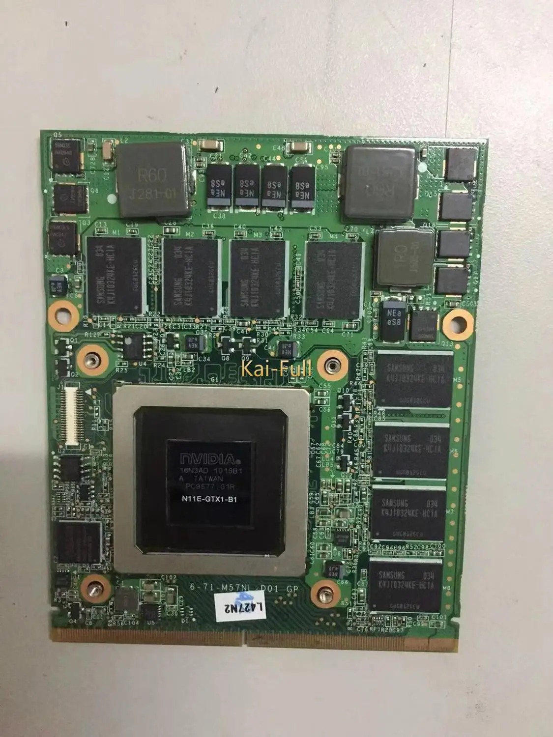 Оригинальная графическая карта GTX285M GTX 285M N11E GTX1 B1 DDR3 1G для DELL M15X M17X Clevo M57NL MSI 16F1 16F2