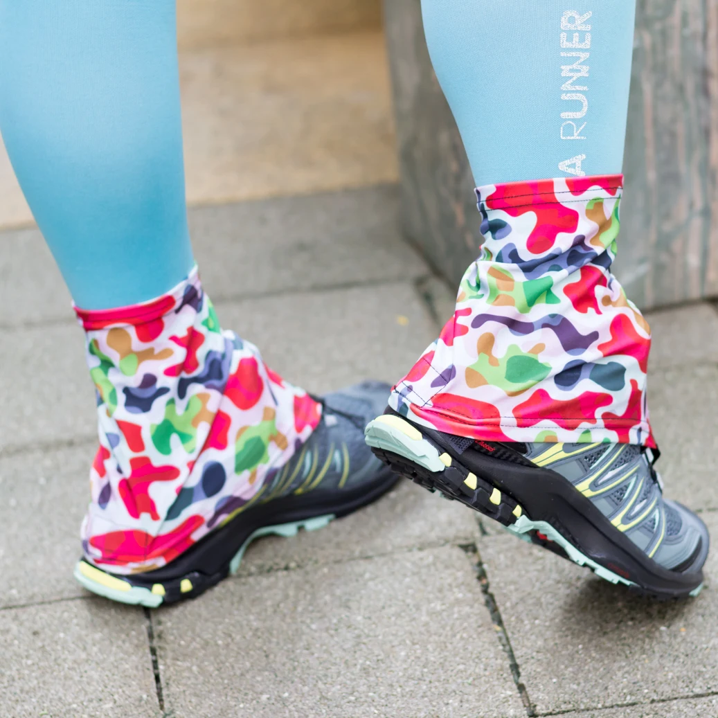 

Outdoor Running Trail Gaiters Full Color Spandex and Leightweight