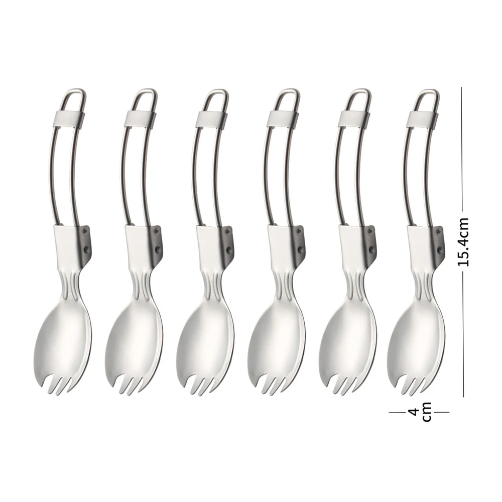 6 Pc /Set of  Salad Spoon Fork Silver 304 Stainless Steel Sa