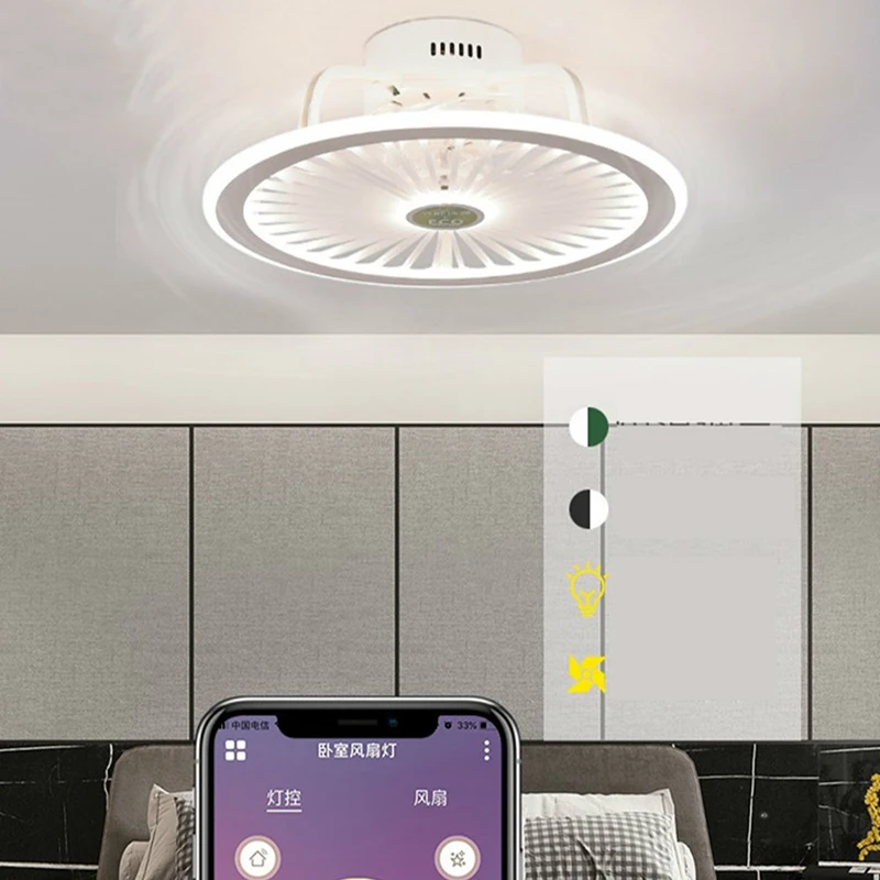 Verkaufen Mit Fernbedienung Handy APP Control Schlafzimmer Kinderzimmer Dekoration Ultra-dünne Smart Decke Fan Lichter