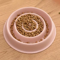dog bowl slow feeder pet bowls feeding dish plastic anti choking puppy cat eating food plate portable traveling pets products