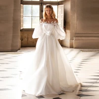 half sleeves wedding dress floor length lace bride dress white ivory beach cheap robe de mariee 2020 elegant wedding gowns