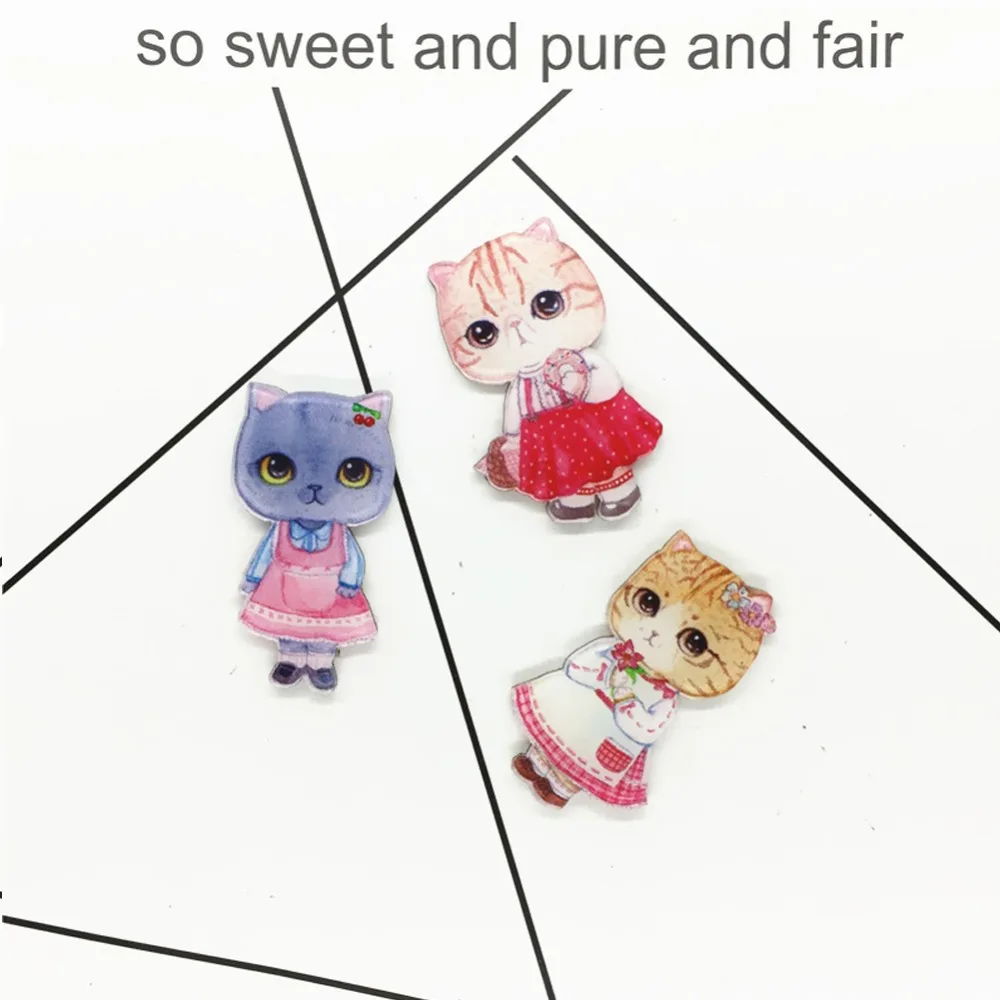 1 шт. Броши Мультяшные кошки Собака Панда значки для рюкзака акриловые Значки