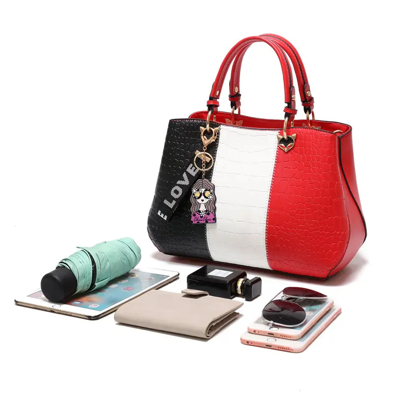 

Color matching bag women's 2019 new fall fashion handbag versatile one shoulder women's bag color matching