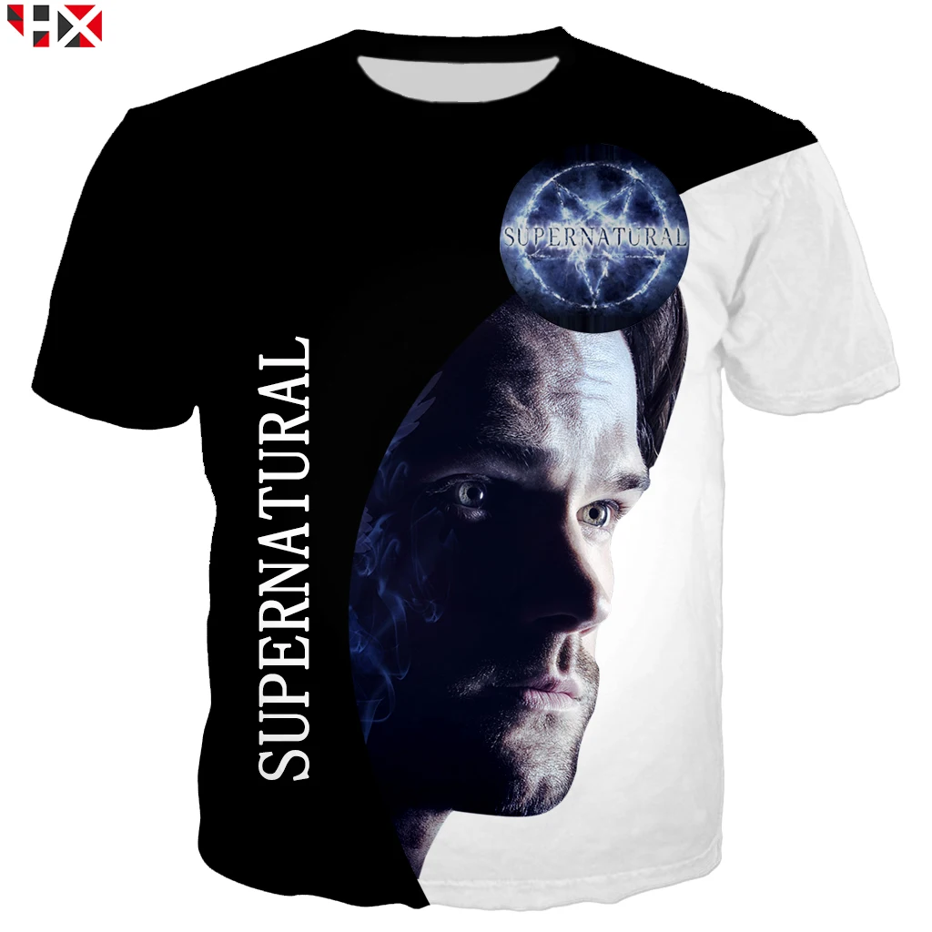 T shirt 4 Новая 3D печать сериала Сверхъестественное Высокое качество Мужская футболка Летняя повседневная мужская женская уличная Футболка Топ Z261 - Color: T shirt 4
