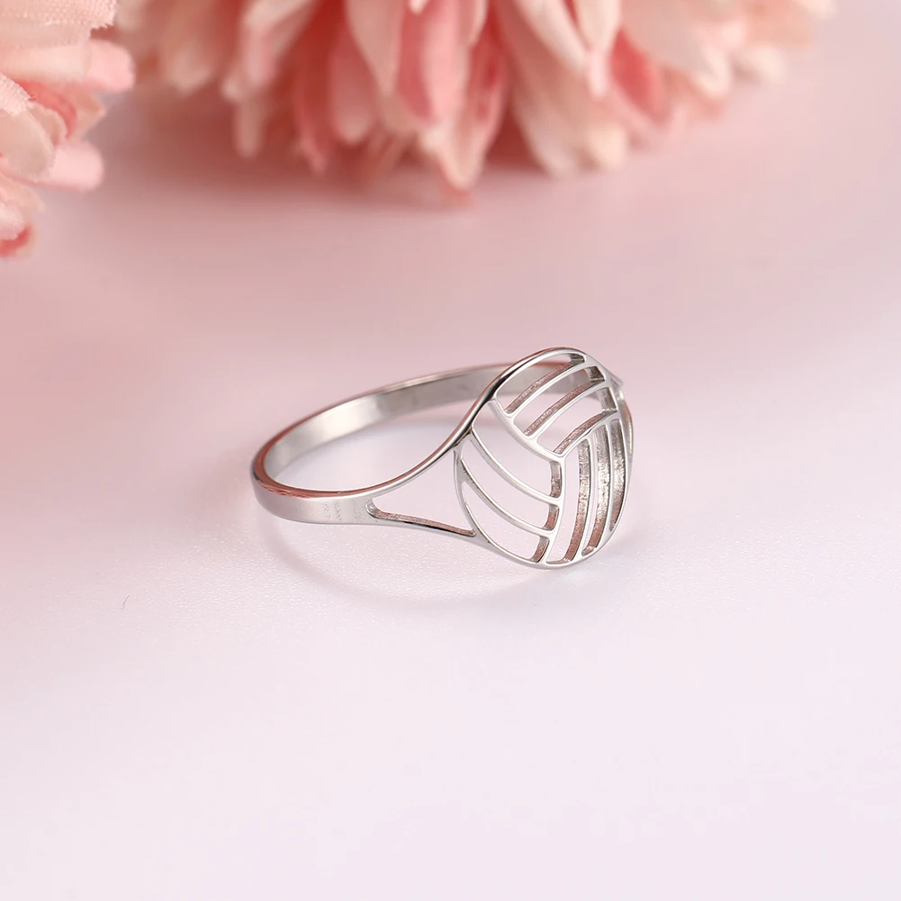 Кольцо из нержавеющей стали в форме волейбола COOLTIME серебристые кольца ювелирные