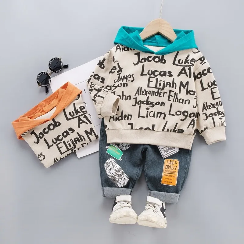 

Kids Clothes Boys Autumn Children's Hooded Sweatershirt + Jeans Baby Boys Suits Toddler Boys Clothing Set Boys Clothing