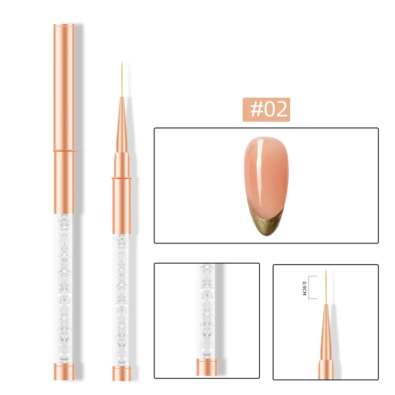 Гальванизированный стержень из розового золота с алмазной ручкой для ногтей