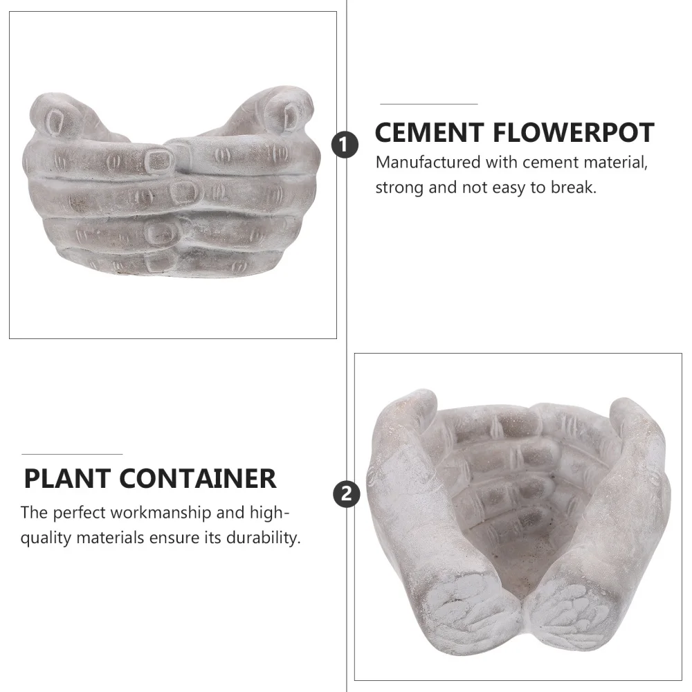 

Decorative Flower Pot Creative Hands-shaped Cement Succulent Plants Container