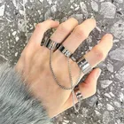В стиле панк хип-хоп цепочка кольца с многослойным покрытием Регулируемый открытые, кольца на палец комплект Сплав Мужские кольца для Для женщин вечерние подарок ювелирные изделия 2022