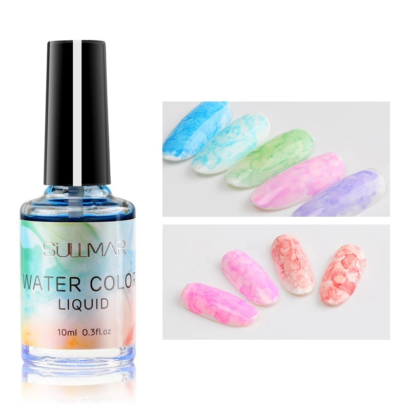 Новые акварельные чернила лак для ногтей гель с рисунком цветения дымовой эффект