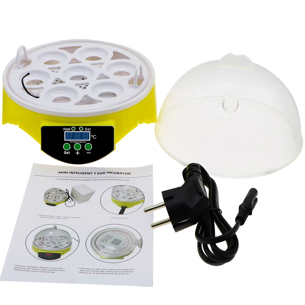 Мини 7 инкубатор для яиц автоматический птицы Брудер цифровой температуры Курица