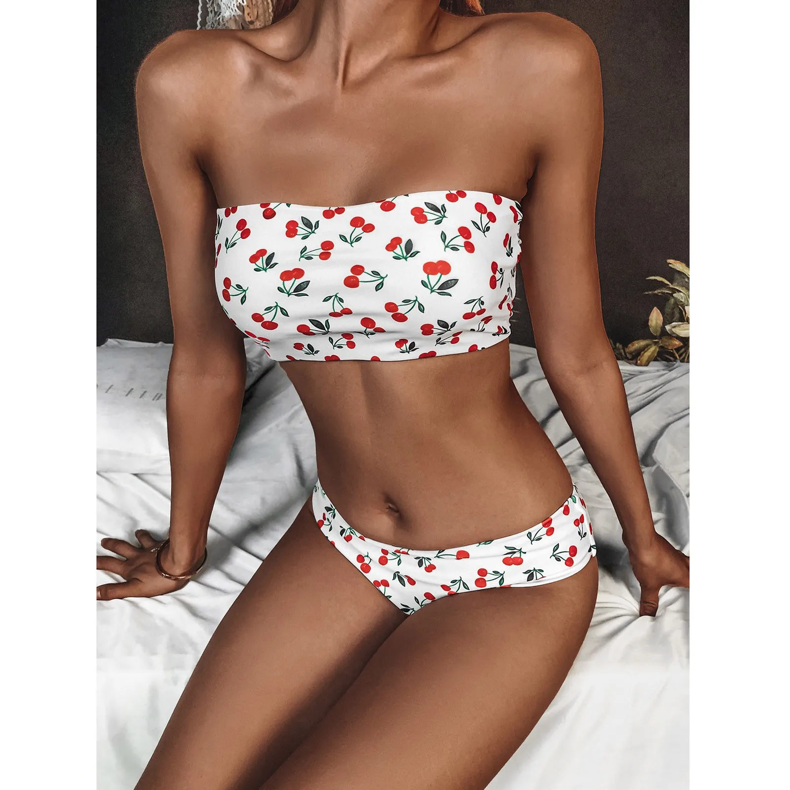 

Hot Sale swimwear women Swimsuit Lace-up Bikini Foreign Trade Bralette Split Two-Piece ropa de bao 2021#K4