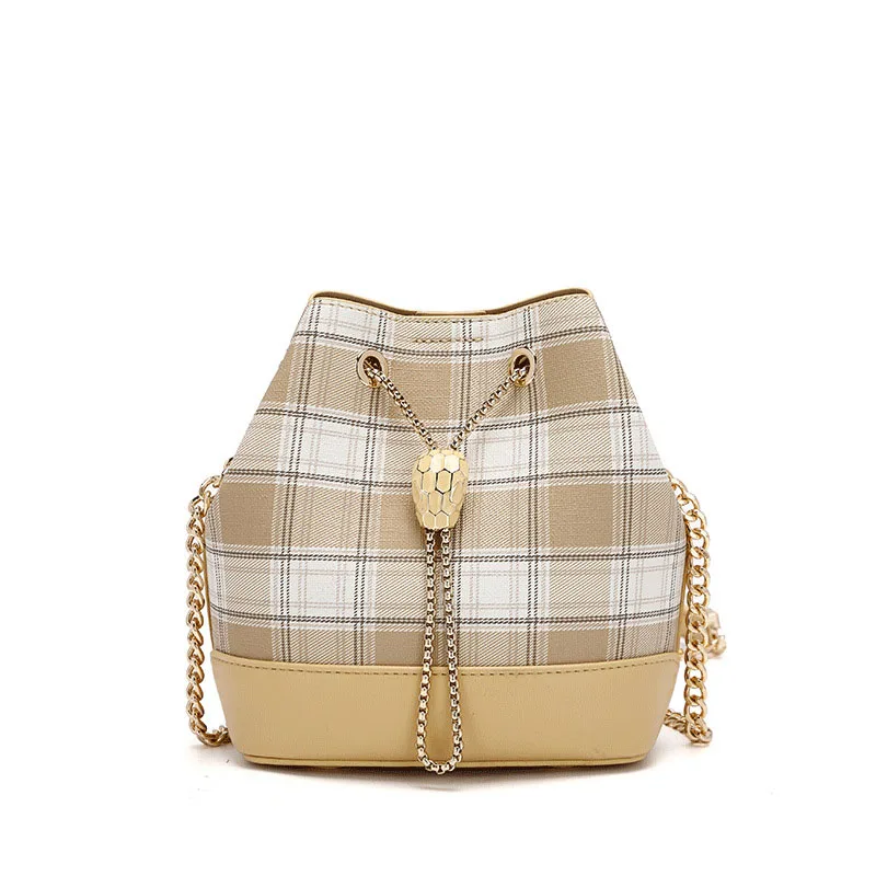 

Blank Version Female Bag New Ol Commuter Bucket Bag Trendy Personality Lattice Shoulder Bag