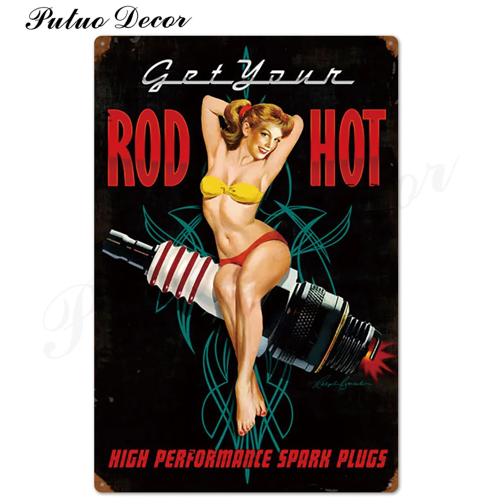 TH2026 Pin Up Girl Оловянная табличка металлическая винтажная Сексуальная металлическая вывеска Настенный декор для бара паба клуба человек пещера значки в стиле ретро металлическая живопись - Цвет: TH2026