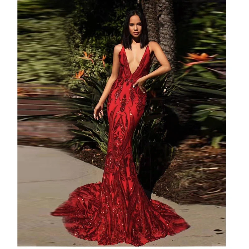 Последняя мода горячая Распродажа знаменитостей женское красное платье с