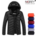 NIGRITY мужская легкая пуховая куртка осень-зима 2019, модная короткая ультратонкая легкая Молодежная приталенная куртка с капюшоном, размеры от 1 до 4, 2019