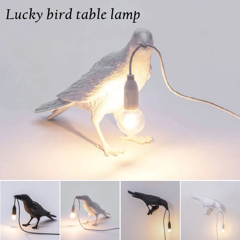 

Raven Light Birds Table Lamps Bedroom Resin Crow Desk Lamp Bedside Light Wall Sconce TB Sale